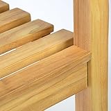 Divero 3-Sitzer Bank Holzbank Gartenbank Sitzbank 150 cmBestes hochwertiges Teakholz unbehandelt hochwertig - 6