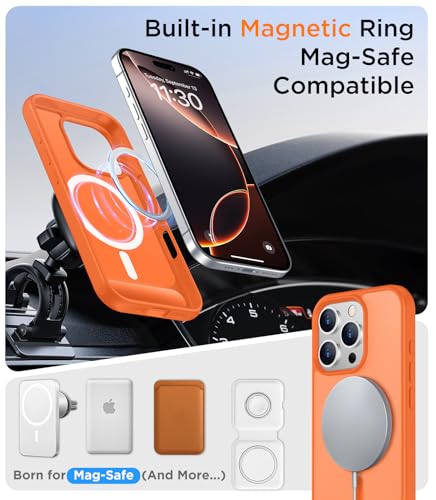 Image of Magnetic Compatible with iPhone 16 Pro Max Case, [Built-in Invisible Kickstand][Compatible with MagSafe][Military Grade Shockproof] Slim Translucent Matte Phone Case for iPhone 16 Pro Max 6.9 inch