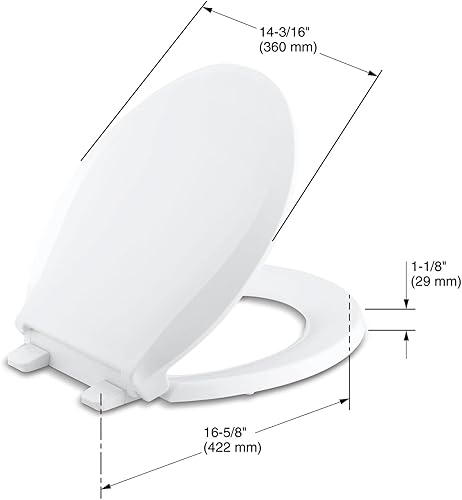 Miniatura 114 de KOHLER 4636-RL-0 Cachet ReadyLatch Asiento de inodoro alargado de cierre silencioso, color blanco
