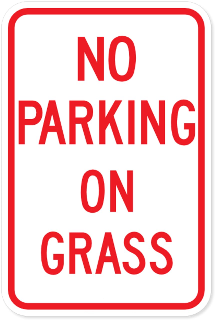 Tin sign vintage No Parking on Grass Parking Plaque Poster for Bar Pub Beer Home Garage Man Cave Wall Decor 12x8 Inch