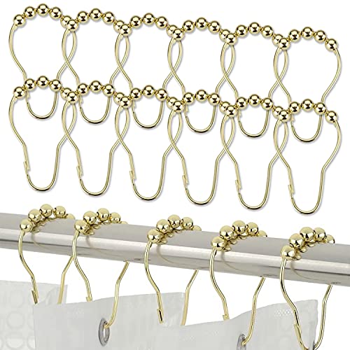 Catálogo de Anillos para cortinas de ducha del mes. 47 MEISO 12 Unidades Juego de 12 Ganchos para Cortina de baño Acero Inoxidable Cromo Pulido (Gold)