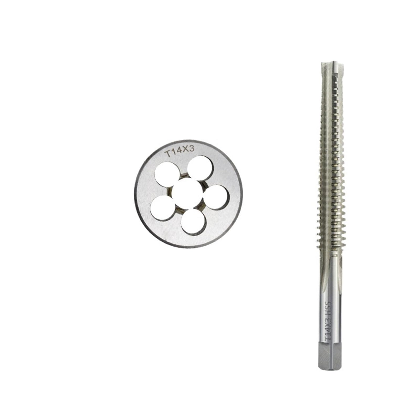 2 Pezzi Trapezoidali Maschi E Filiere Set Mano Destra Spina Macchina Filettatura HSS TR KitTR8/TR10/TR12/TR14/TR16
