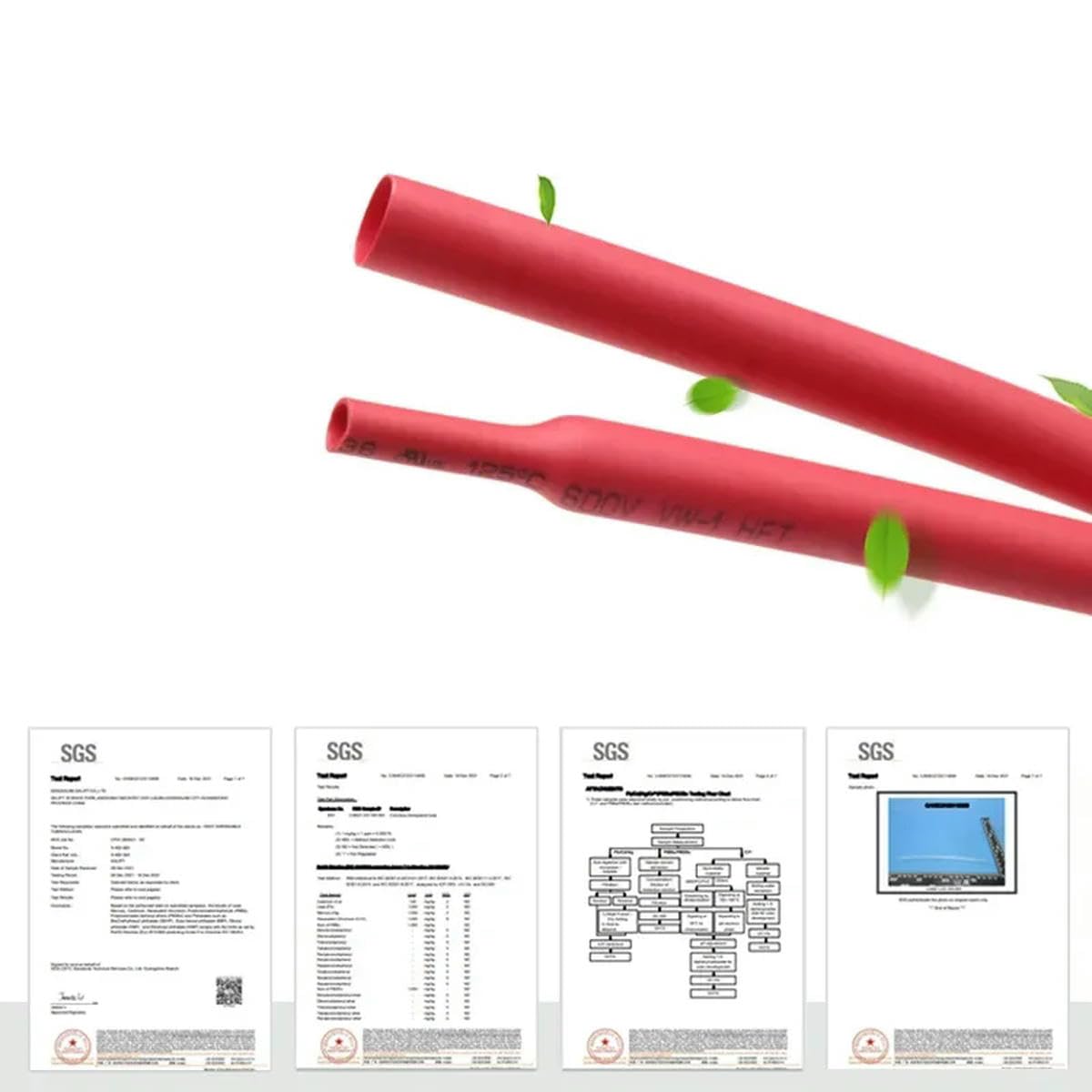 1~50 m 2: 1 Tubo termorretráctil Rojo Diámetro 0,6 mm ~ 80 mm Bricolaje Reparación de cables Protección Tubo Manguito Wrap-60 mm-25 metros