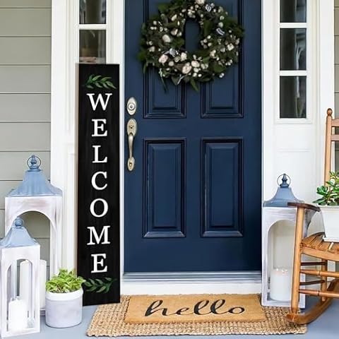 KORVITA 47" Wooden Welcome Porch Sign Cover