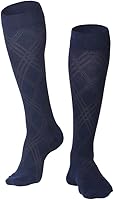 Vista 10 de Touch Calcetines de vestir para hombre, compresión graduada, ropa casual de negocios, hasta la rodilla, recuperación de apoyo muscular, negro
