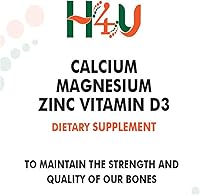 Vista 4 de H4U Calcio Magnesio Zinc D3 Suplemento de 120 cápsulas blandas Calcio 10000 mcg, magnesio 10000 mcg, zinc 2000 mcg, vitamina D3 100 mcg Sin OMG