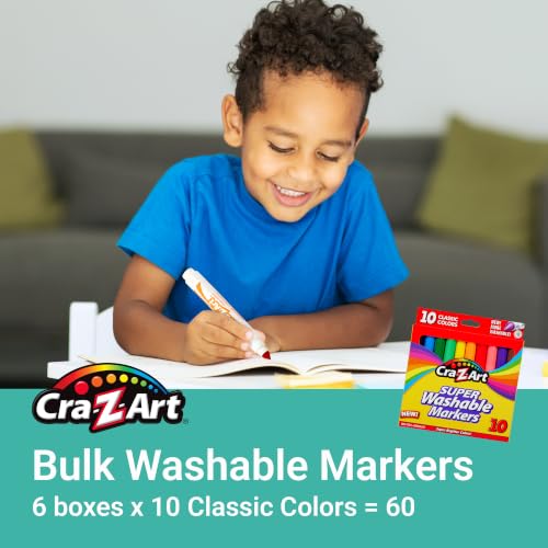Cra-Z-Art Bulk Washable Markers - 6 Packs of 10 Count Washable Broadline Markers by Cra-Z-Art - Used condition - Image 5