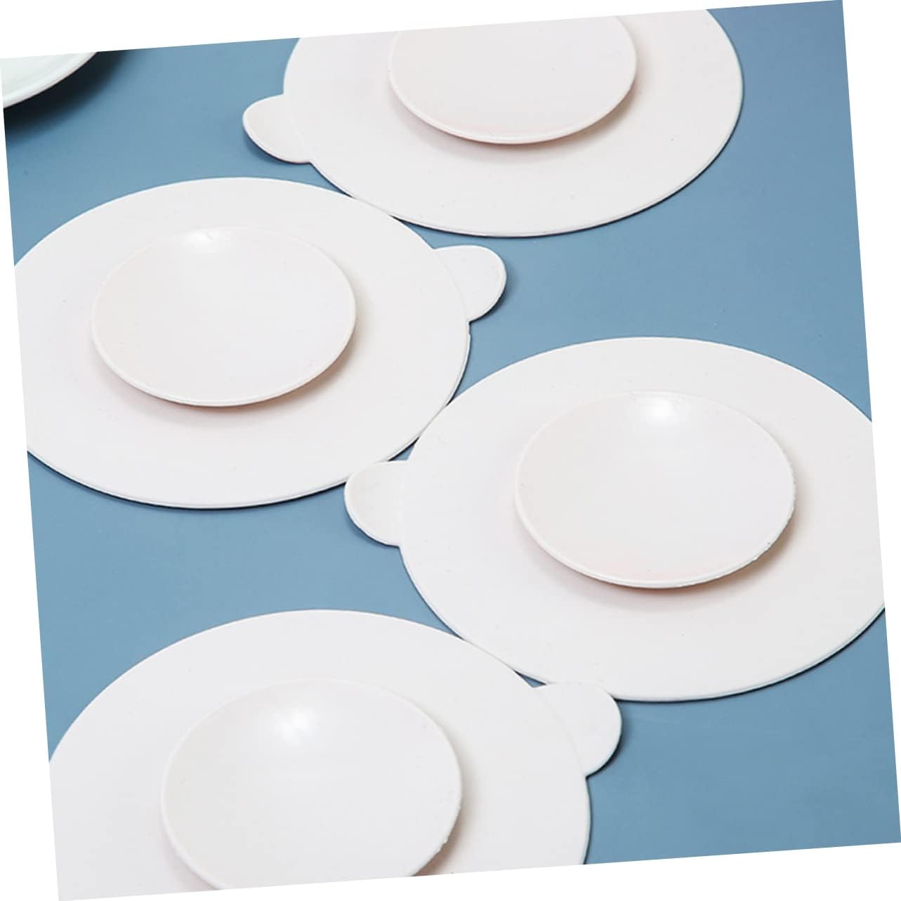 Milisten 3pcs Silicone Suction Bowl Mats for Food Grade Cutlery Suckers Non Slip Placemat for Feeding and Independent Eating Skills Development