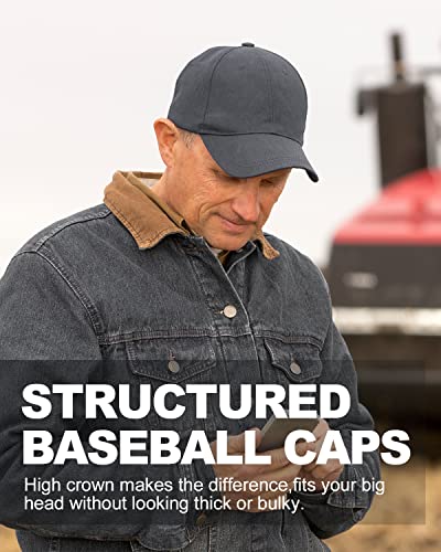 Image of Zylioo Oversize Baseball Cap XXL Big Head Hats for Men Large Dad Hats High Crown Structured Cap Adjustable 22 inch-25.5 inch