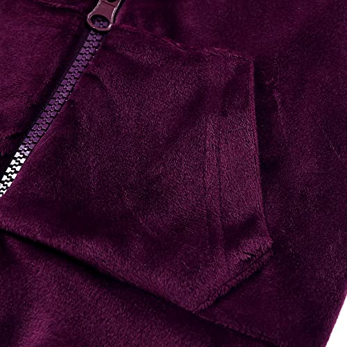 Kids Tales Girls Velour Hoodie Zipper Sweatsuit Boys 2 Pcs Velvet Tracksuit Zip Up Hoody Tops + Sweatpants Jogger Outfits Set3