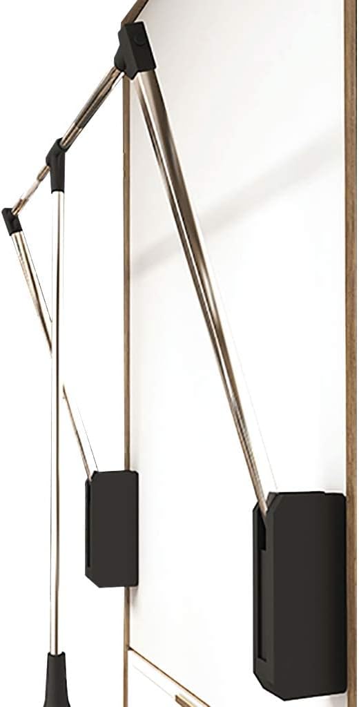 Wall-Mounted Industrial Clothes Rail - Adjustable Width Floating Shelves & Pull-Down Clothes Bar