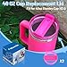 Fabuerdia 40 OZ Tumbler Lid Replacement Compatible for Stanley Quencher, 2 Pack Spill Proof Clear Tumbler Covers for Stanley Cup Accessories(Hot pink)