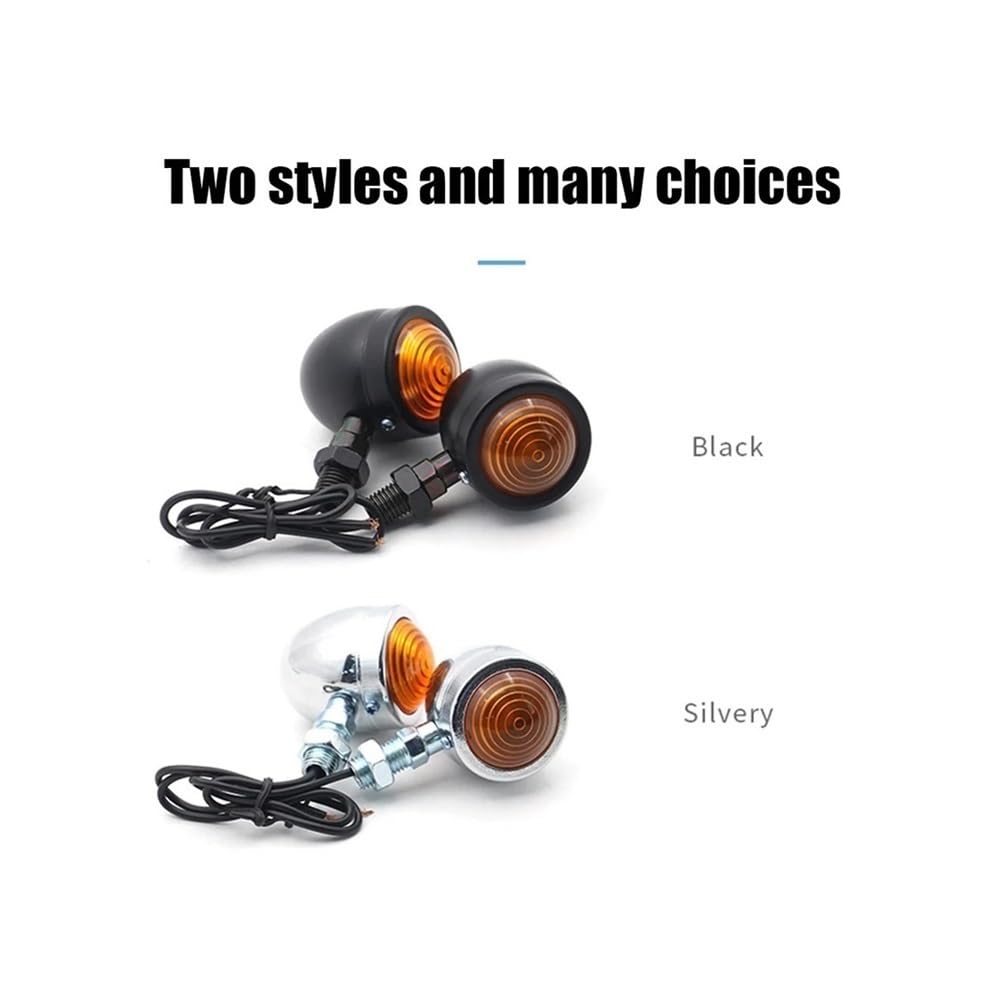 2 Intermitentes para Motocicleta con Lente ámbar IP66, Luces de señalización de 12 V. Accesorios para Motocicleta.