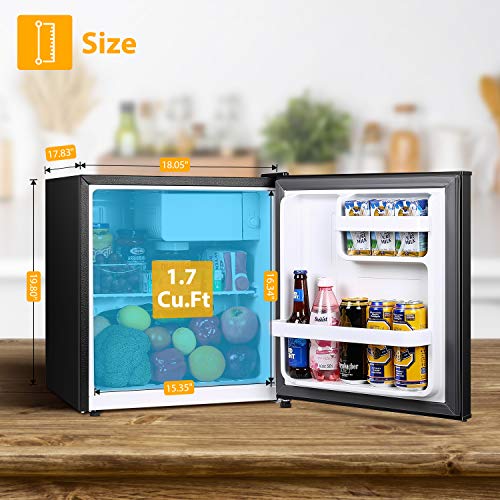 TECCPO Mini Fridge, 1.7 Cu.Ft. Small Refrigerator, Energy Star, 6