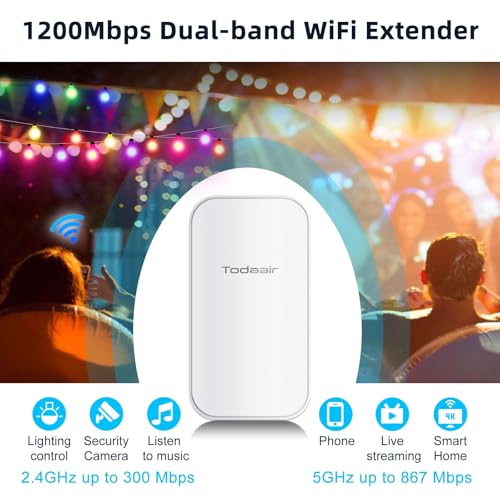 Image of Outdoor WiFi Extender Pro｜Signal Boost｜IP65 Weatherproof｜AC1200Mbps｜Transmission Range Up to 300 feet｜MU-MIMO｜65 Devices｜Ethernet Port｜Support Repeater & AP Mode