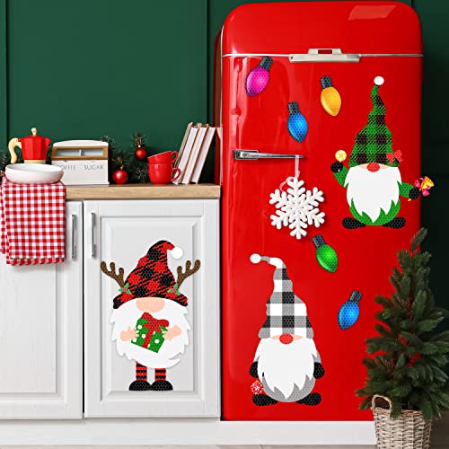 Reflective Christmas Car Magnets Set Car Christmas Decorations Christmas Magnets For Refrigerator Magnetic Christmas Lights Cute Christmas Gnome Magnets Set For Holiday Mailbox Decoration #TOP4