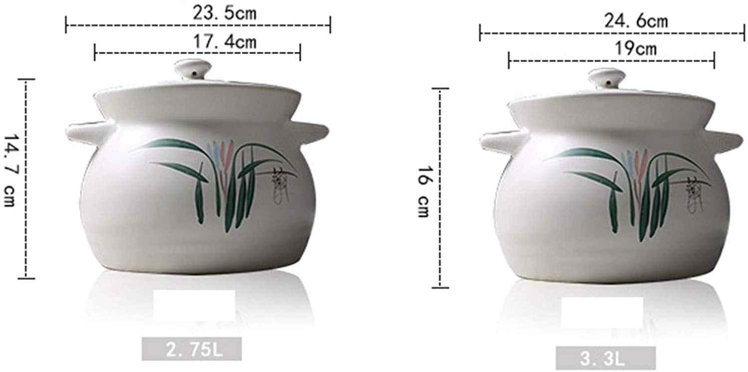 Natürlicher glasierter Tonkocher, runder Auflauf, hochwertige Keramik-Kochplatten-Topfschale, direkter Wärme-Earthenware-Nudelreis Bibimbap Bald TOFU-Suppenschüssel Tontopf (Size : 1.1L)