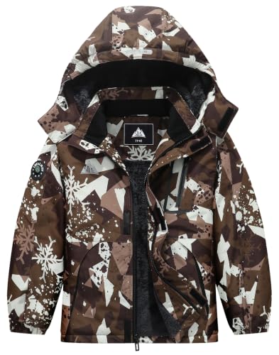 Image of Kid's Ski Jacket Winter Coat Boy's and Girl's Snowboarding Jackets | Kids Ski Jacket | Windproof, Waterproof, Insulated | Removable Hood, Zipper Pockets | Snowboarding Coat for Boys and Girls