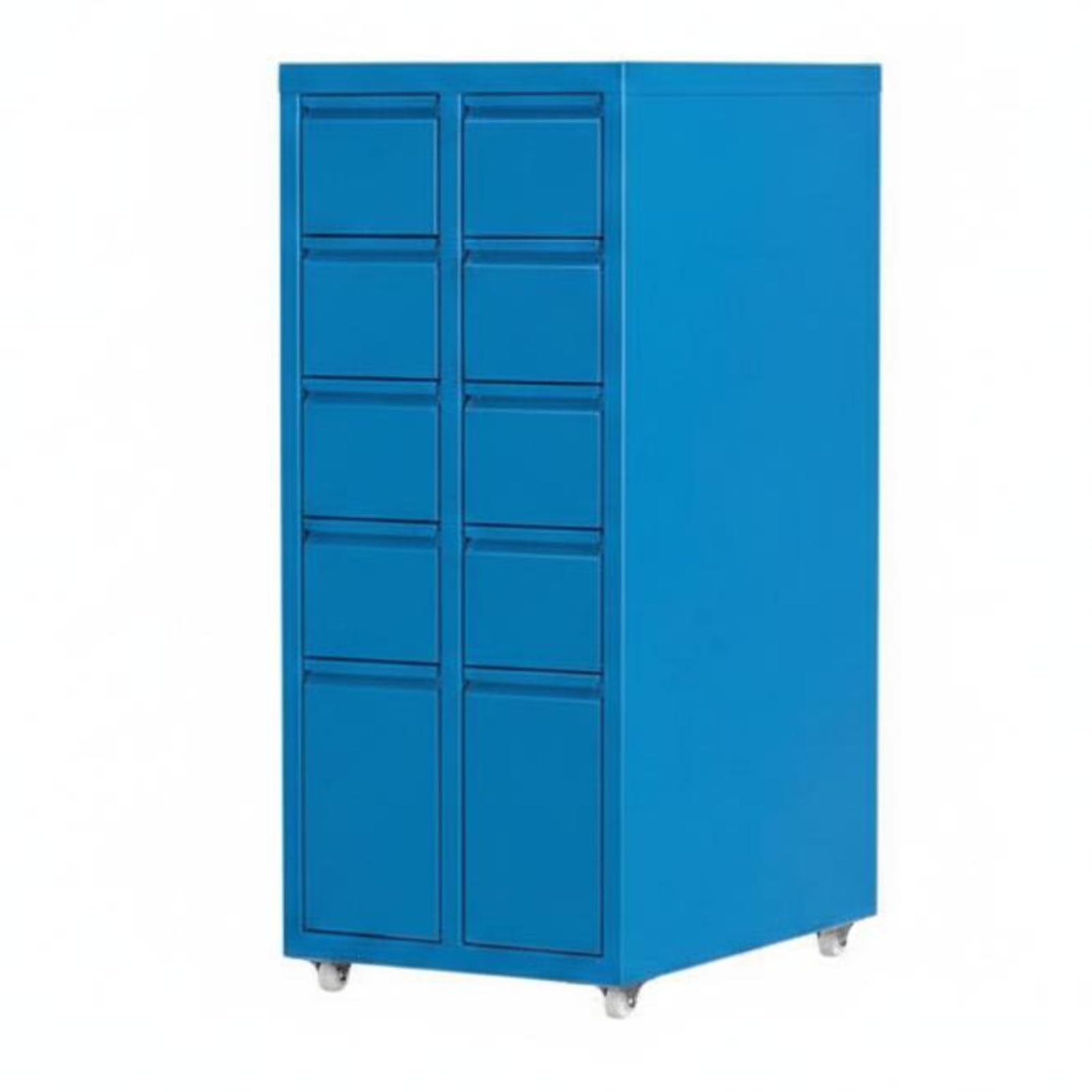 Qianly Cajonera de Almacenamiento con Cajones Organizador de Escritorio Archivador Gabinete Bajo Escritorio de Acero Varios Niveles para Útiles y Cosméticos, Azul