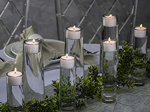 Lerner Clear Cup White Unscented Tea Light Candles - 4.5 Hour Long Burning Tealight Votive Candles - Bulk Candles Pack of 50 for Holiday, Wedding and Home Decoration