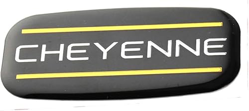 Miniatura 3 de 2 piezas de emblemas de cabina Cheyenne 3D de repuesto para pilar de techo con logotipo para Silverado Chevrolet 88-07 (cromo/dorado)