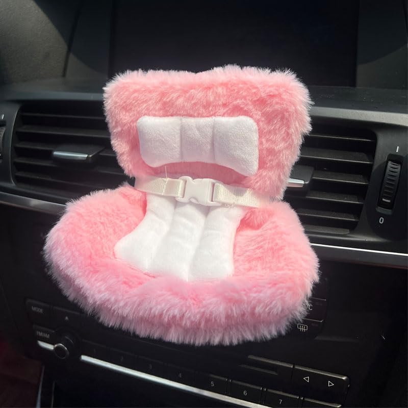 Accessories for Dolls，Safety seat，Car Seat, Doll Sofa, Car Decoration Sofa, Air Vent Clip and Desktop Stand，Suitable for 17cm Doll（no Dolls） (Dark Pink)