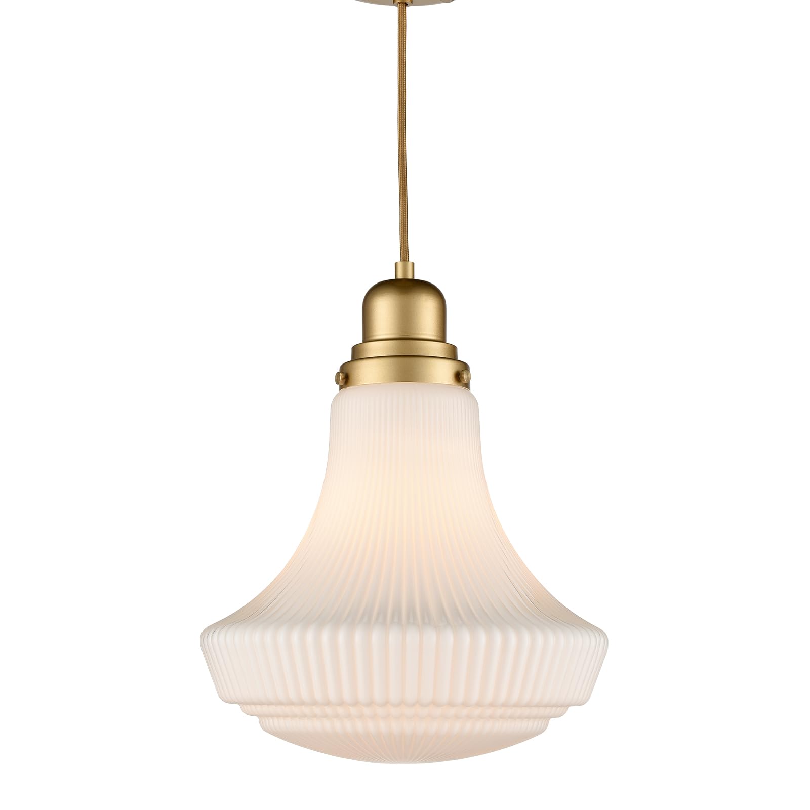 CLAXY Modern Gold Pendant Light Milk Glass Hanging Kitchen Pendant