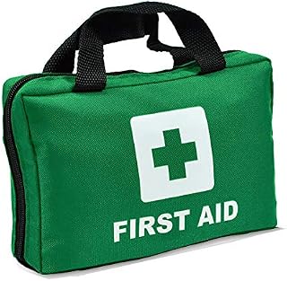 Full-Open First Aid Zippered Bag Empty Travel Rescue Pouch First Responder Storage Medicine Organizer for Emergency at Home, Office, Car, Outdoors, Boat, Camping, Hiking (Bag Only) (Green)