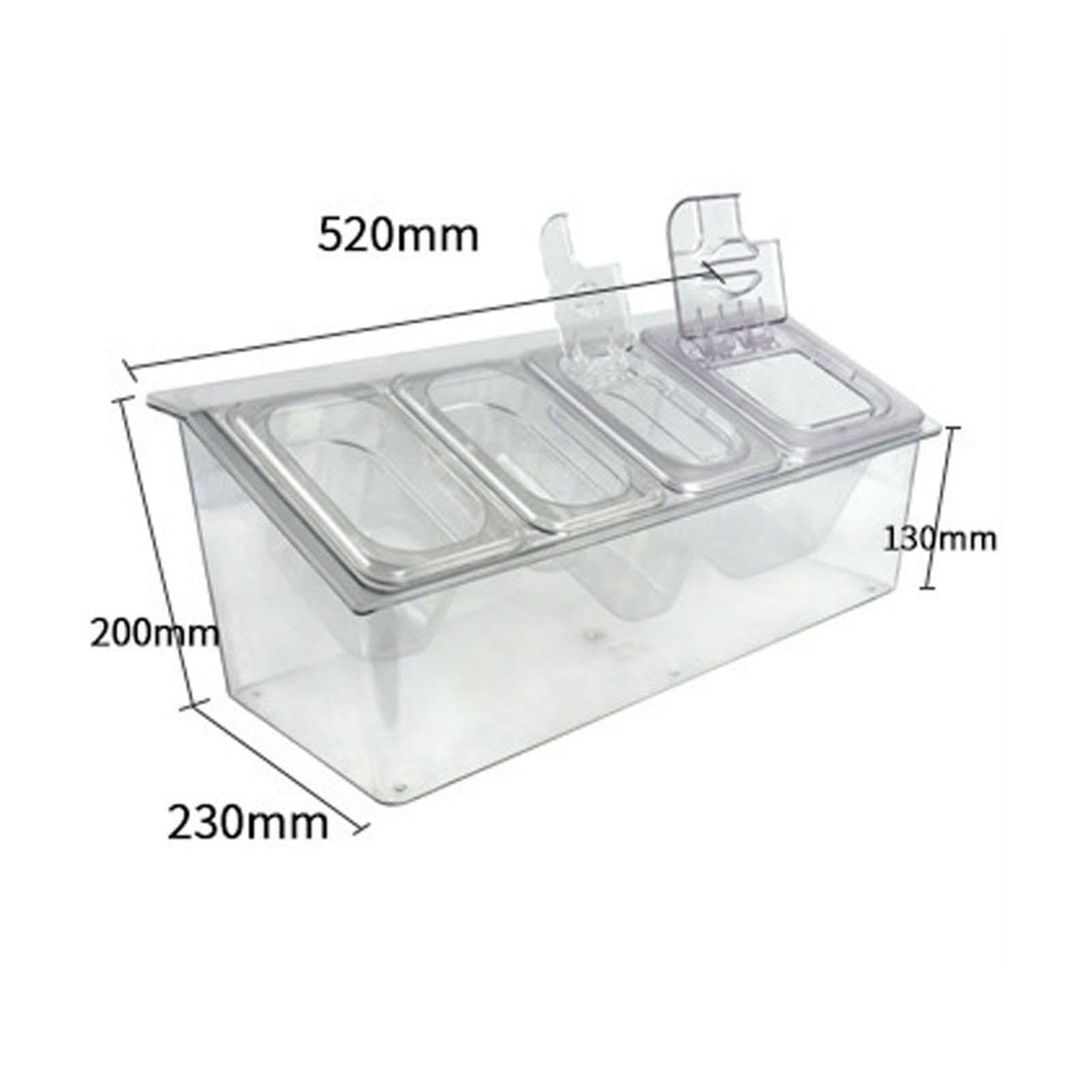 Présentoir à condiments réfrigéré à 5 compartiments pour conserver la fraîcheur des sauces. Nettoyage facile. Idéal pour les fêtes et les, 4 emplacements