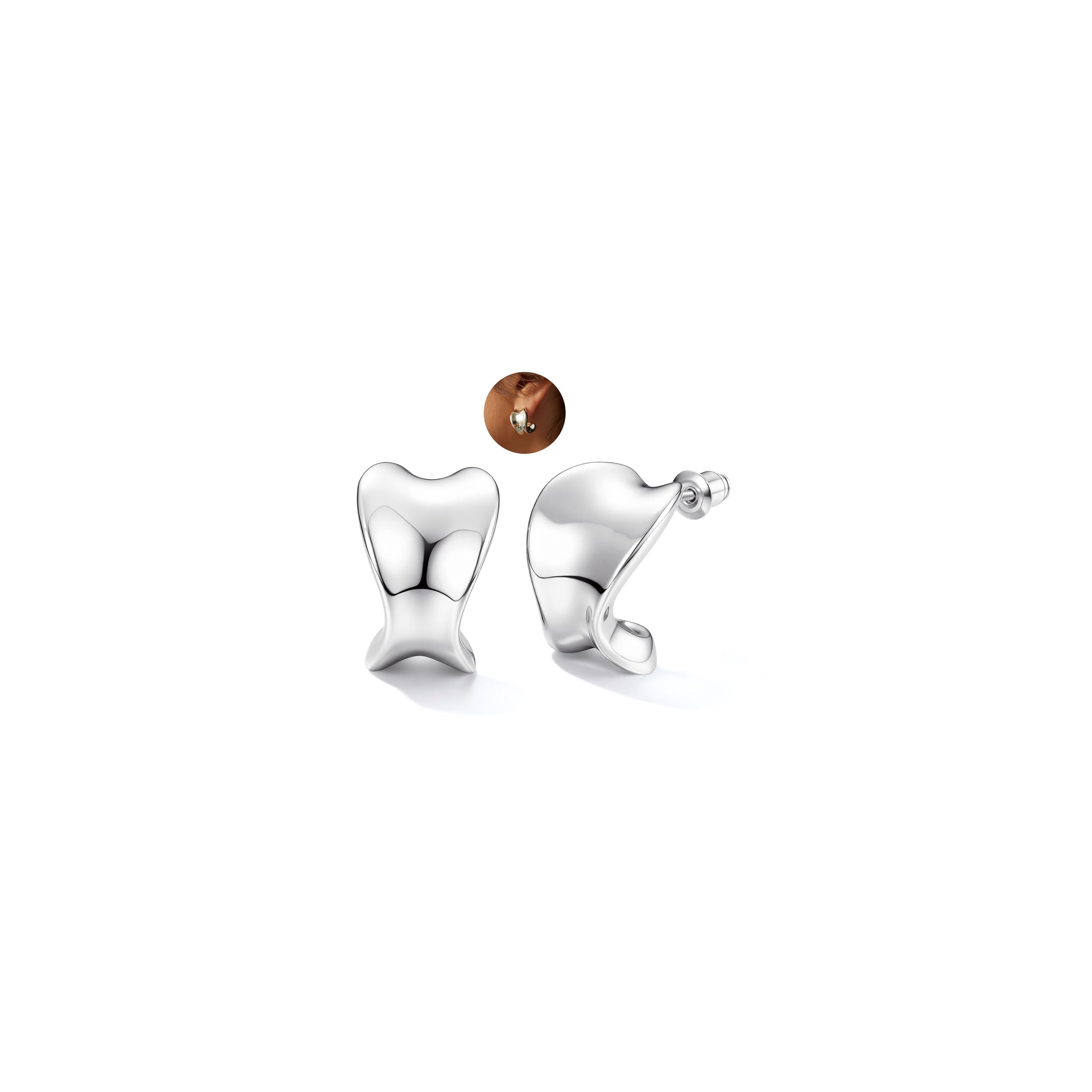LOLIAS Tropfen Ohrringe Silber 925 Creolen Hypoallergen Ohri