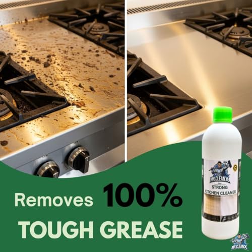 Image of PACK OF 2-MR.CLEANX Strong Kitchen Cleaner Spray - Removes Hard Oil Stains | Greasy Stovetops | Greasy Exhaust Fan | Chimney Cleaner | Plant-Based Formula| (1000 ml)