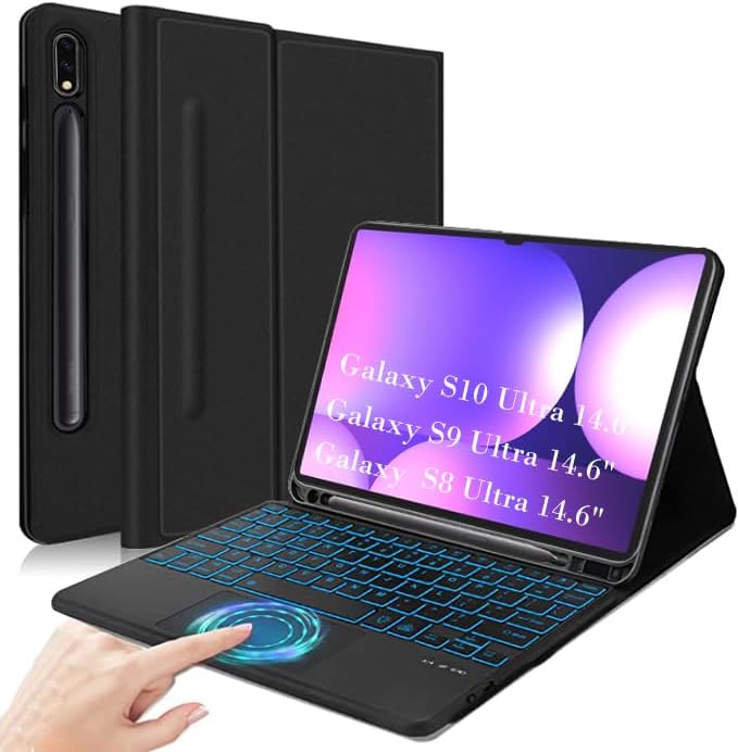 QYiiD Backlit Touchpad Keyboard Case with Samsung Galaxy Tab S10 Ultra
