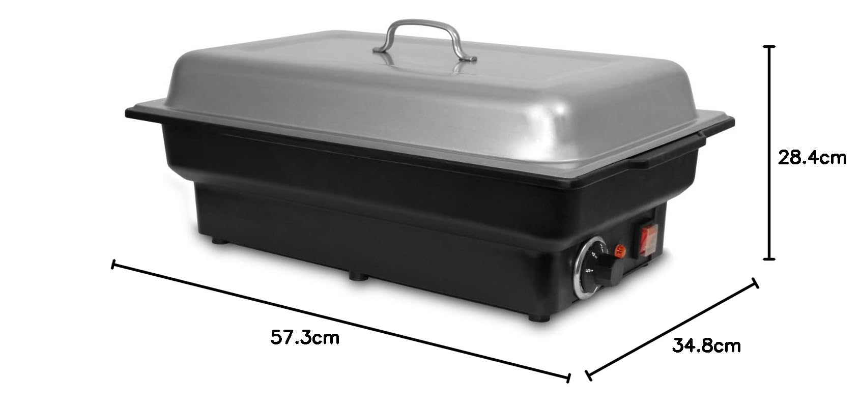 ZORRO Elektrischer Speisenwärmer Chafing Dish | Inkl. 1/1 GN-Behälter Einsatz