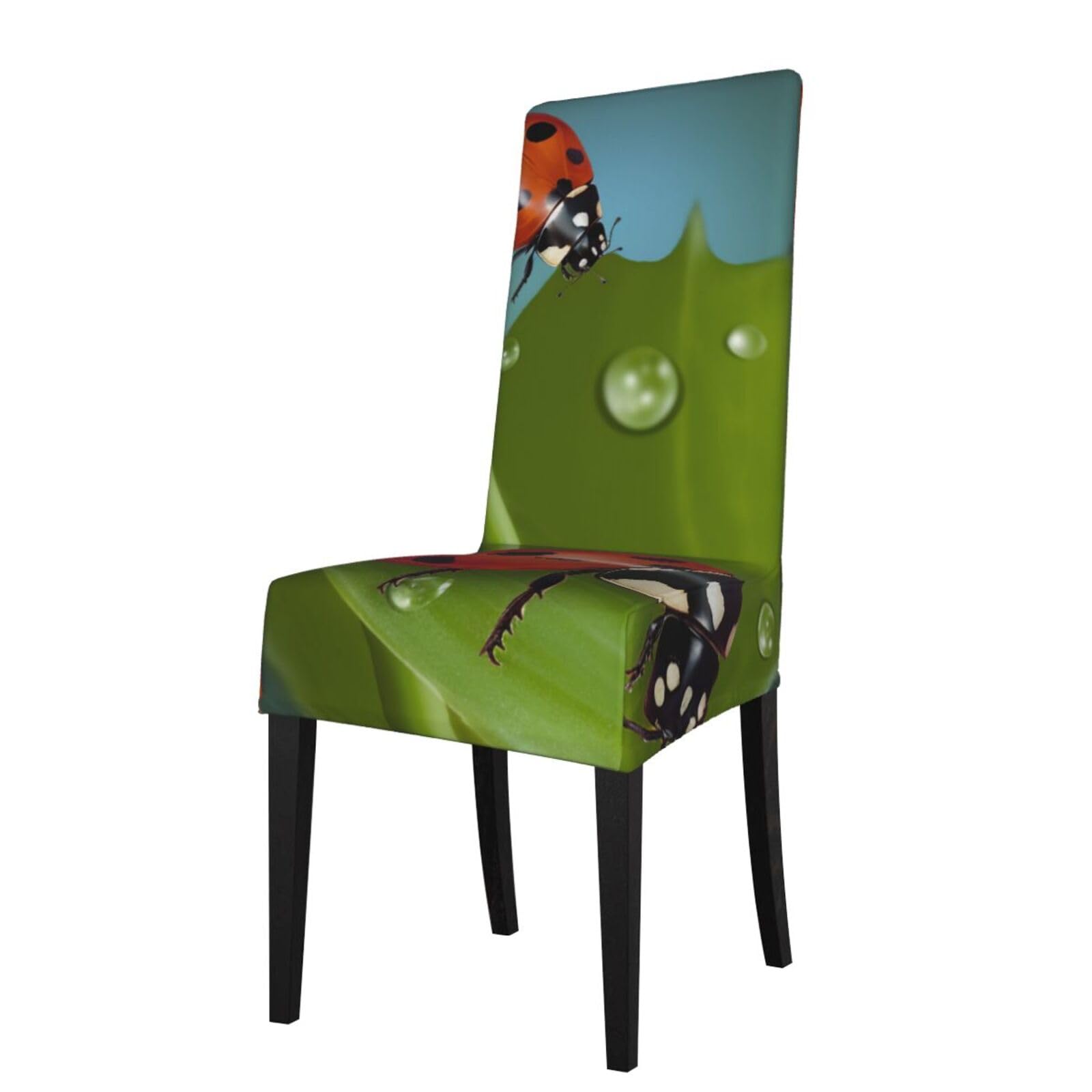WPKJU Ladybug Print Dining Chair Covers Removable Chair Seat Covers Decorative for Kitchen & Bar Stools