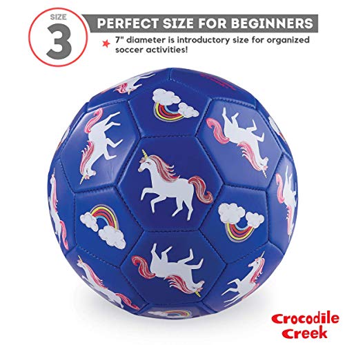 Crocodile Creek - Rainbow Unicorn - Kids Soccer Ball, 7" Size 3, 1 EA