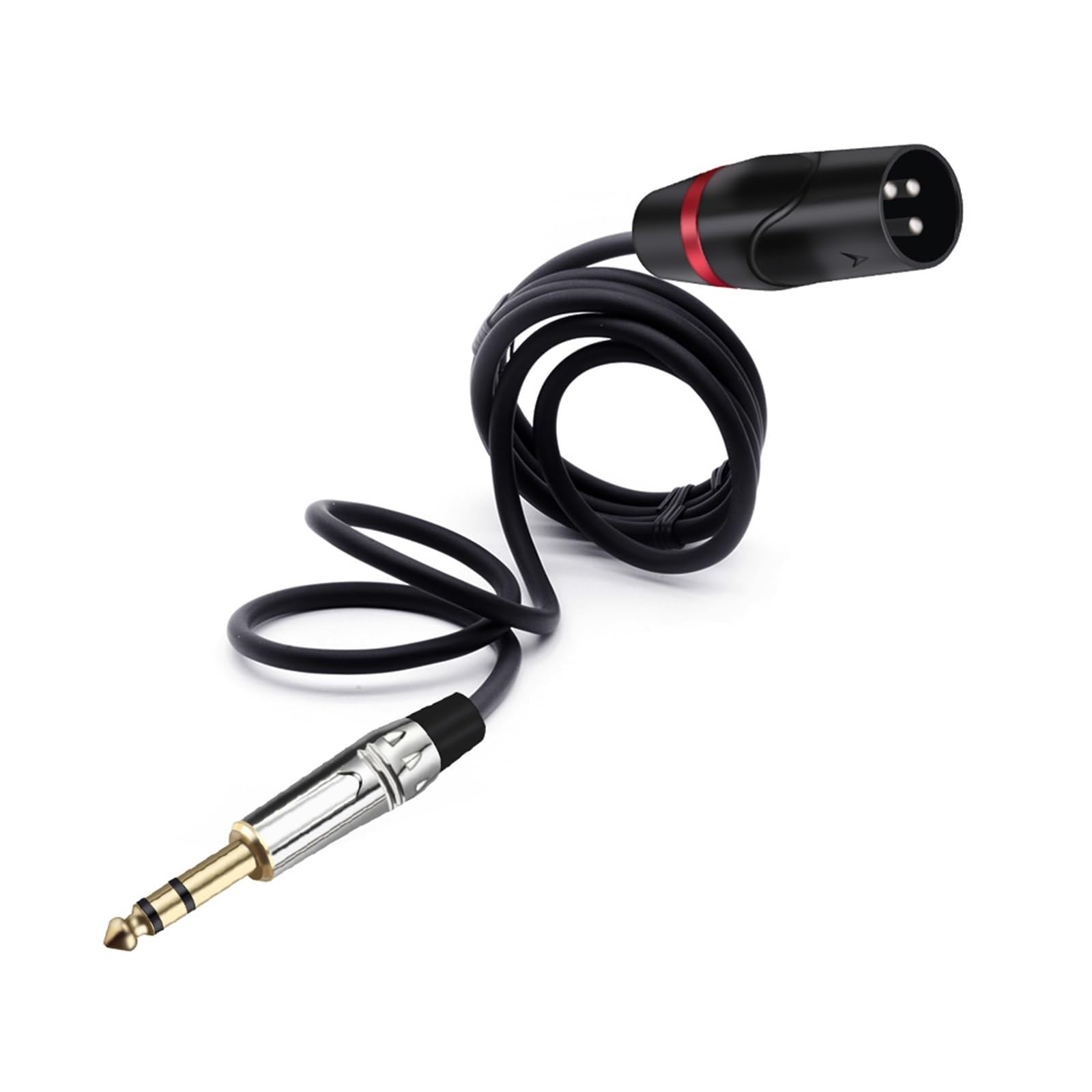 6,35 mm Stereo Jack wtyczka na wtyk XLR 3 piny do zrównoważonego mikrofonu kabel interconnect ćwierć cala do XLR kabel do AMP 1 szt. (kolor: czarny, rozmiar: 5 m)