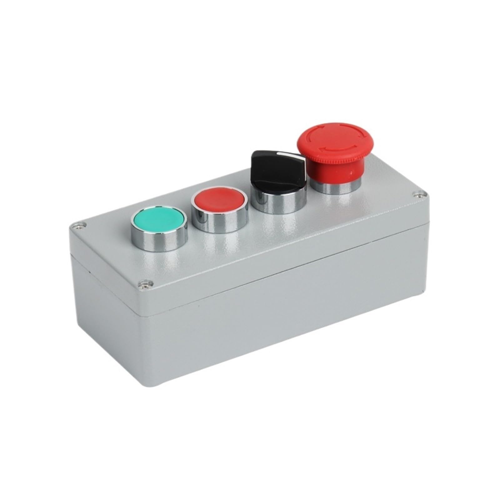 GUMMMY Scatola di controllo a pulsante in metallo fai da te, a prova di esplosione, impermeabile, in scatola, ripristino di emergenza elettrico (4P reset Rotary Stop)