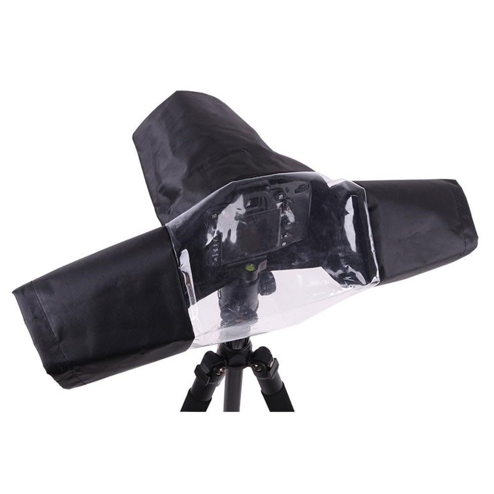 Cubierta impermeable para cámara réflex digital y sin espejo, PVC impermeable para protección con fácil acceso a los controles, para compacto y portátil, color negro