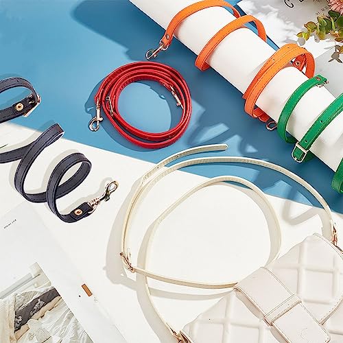 Image of PH PandaHall 5 Colors 50 Inch Leather Shoulder Strap Replacement with Hooks Adjustable PU Leather Strap Purse Strap Replacement for Handbags Clutches Extended Crossbody Bags Purses Briefcase