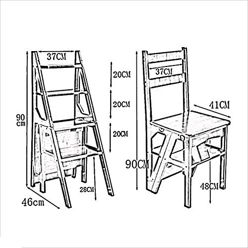 Taburete con peldaños de madera maciza y estructura de bambú grueso multifuncional 4