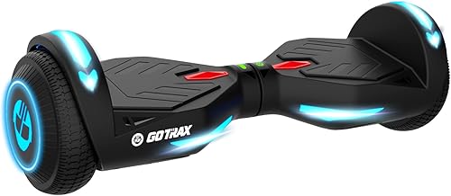 Gotrax NOVA - Aeropatineta con ruedas LED de 65 pulgadas potencia máxima de 31 millas y 62 mph por motor dual de 200 W luz LED para guardabarrosfaro