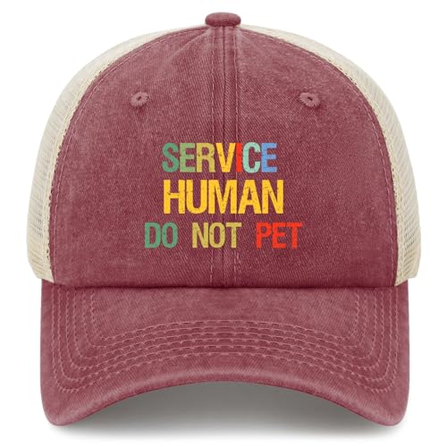 Service Human Do Not Pet Sun Hat Cycling Caps for Her Deep Rose