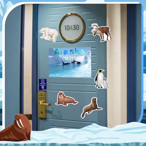 Image of Kanayu 6 Pcs Alaska Cruise Door Decorations Magnetic Large Ship Decorations Magnets Anchor Cruise Decor Car Fridge Magnet Decal for Carnival Stateroom Door