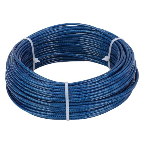 Kit Tensores de Cable de Acero Para Exteriores ViaGasaFamido con Cable de 100 ft y 3 mm Revestido en Azul