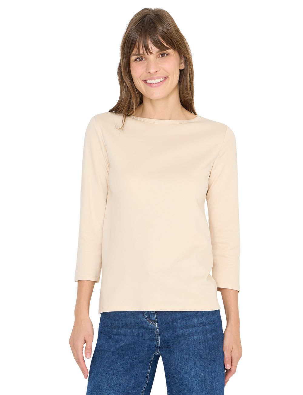 Damen Basic U-Boot Shirt