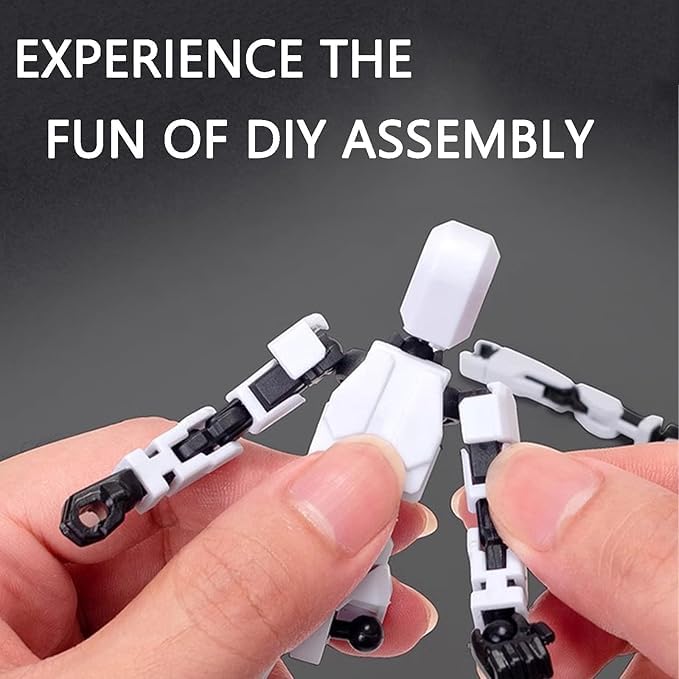 Image of (Do it Yourself) Action Figure Toys,DIY Assembly Dummy 13 Action Figures,Articulated Joints Robot,Gift Idea for Teens & Adults for 14+ (White)