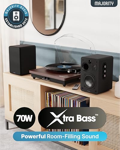 Majority D70X Enceinte Active Amplifiée | 70W Enceinte PC Bluetooth 5.3 | Double Cônes de Haut-Parleurs en Fibre de Carbone Enceintes Bibliotheques | Enceinte Monitoring Studio avec HDMI Arc (Noir) – Image 3