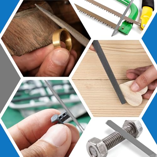 IEGREMAR 6pcs Metal Needle File Set, Mini Hand Metal Needle File Set, 3rd Generation Hardened Alloy Strength Steel Set, Includes Flat Warding, Round, Flat, Triangular, Square and Half - Round File - Image 6