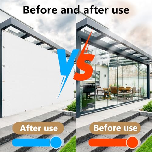 Voile d'ombrage pour terrasse 2.6x3.1m vent et eau perméable blanc résistant - 6