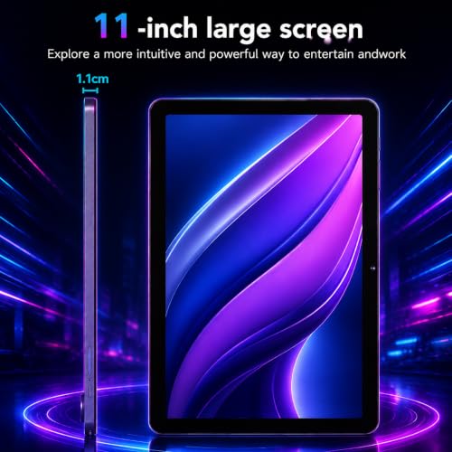 Image of 2026 Android 16 Tablet 11 Inch, 30GB+128GB 1TB Expand, 7800mAh Large Battery, Wi‑Fi 6 & BT 5.4, Widevine L1, Face Unlock, HD IPS Touchscreen, Dual Camera, Black